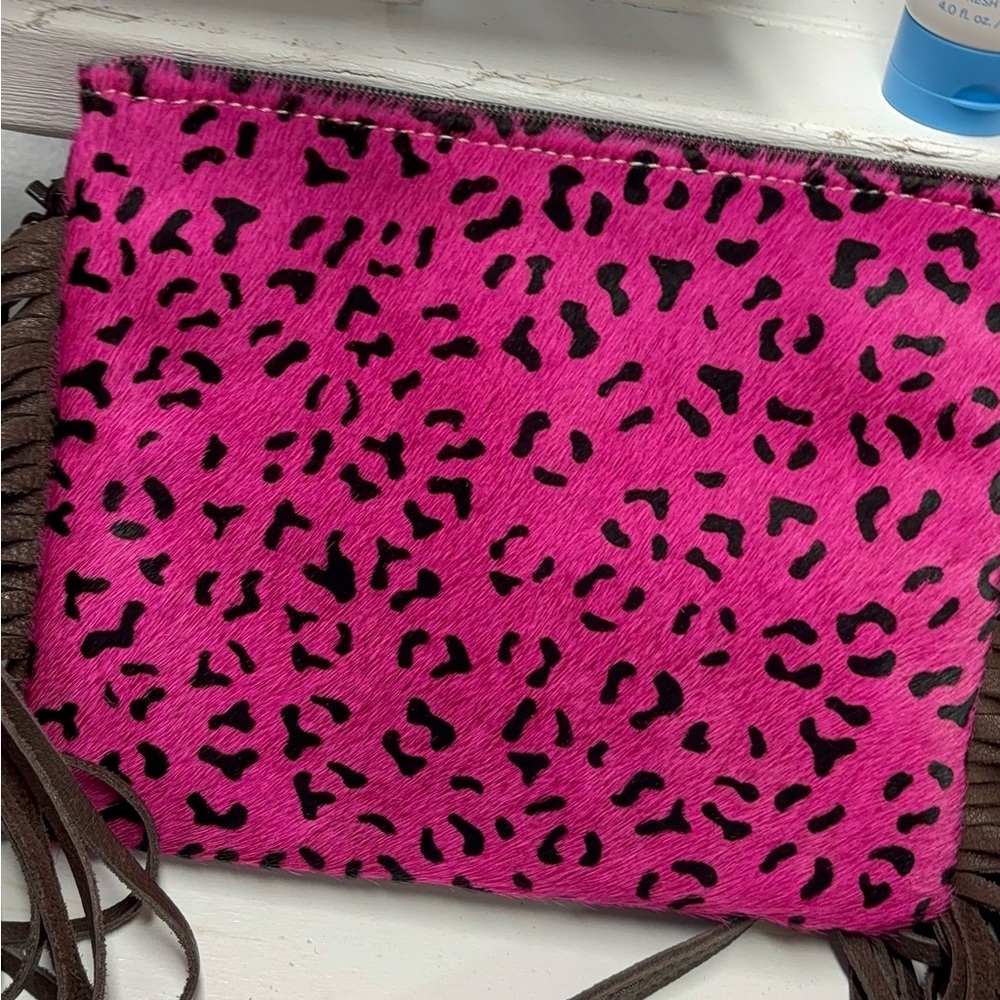 American Darling fuschia Hair on Hide Crossbody